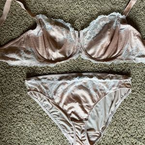 Wacoal lace affair bra & panty set 38DDD/XL